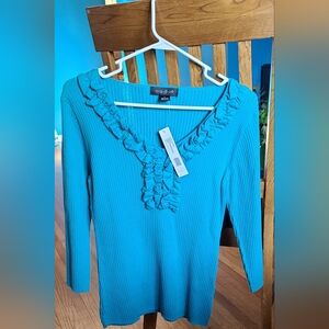 NWT AUGUST SILK ruffled top, sz large